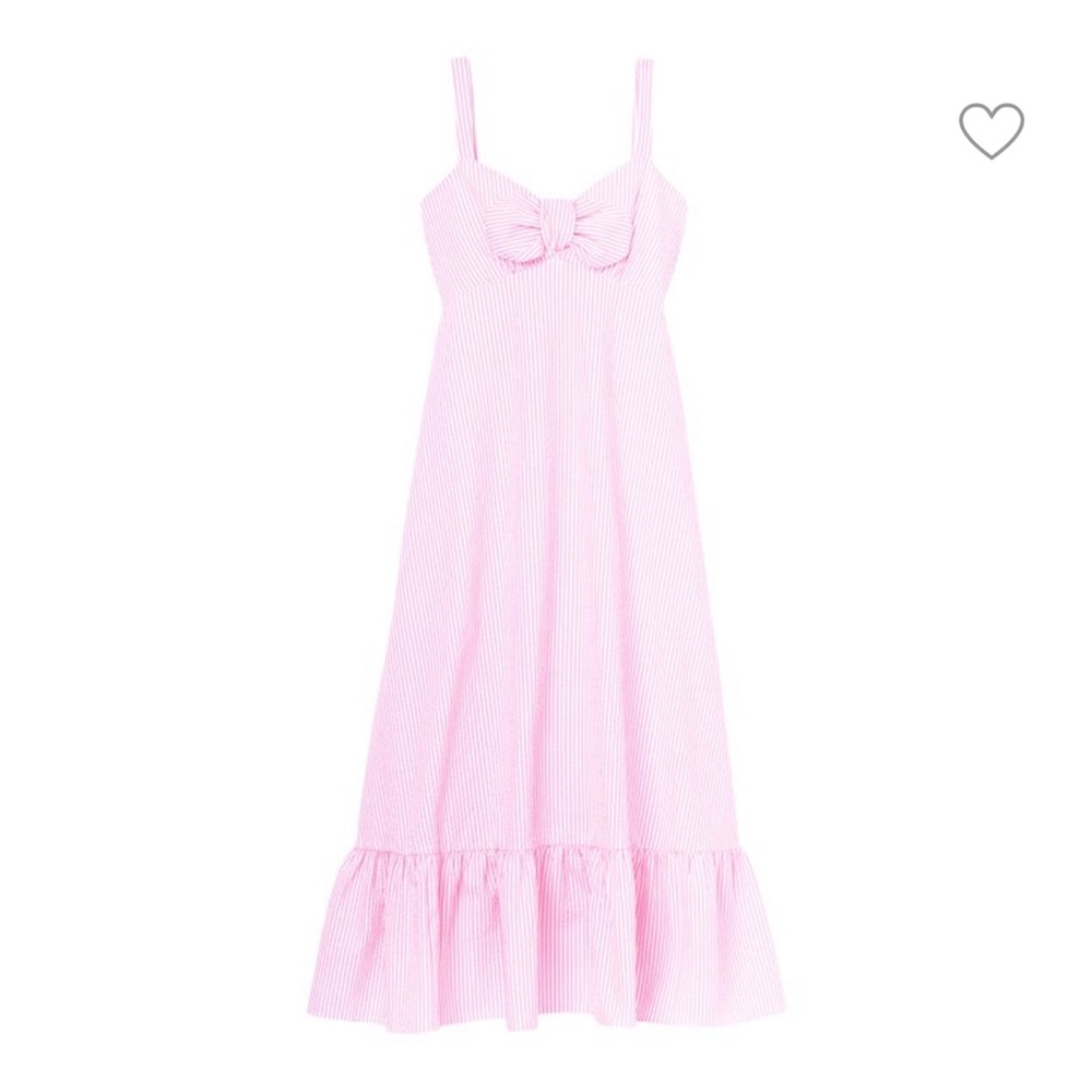 Kate spade seersucker stripe  bow dress size M color pink flash